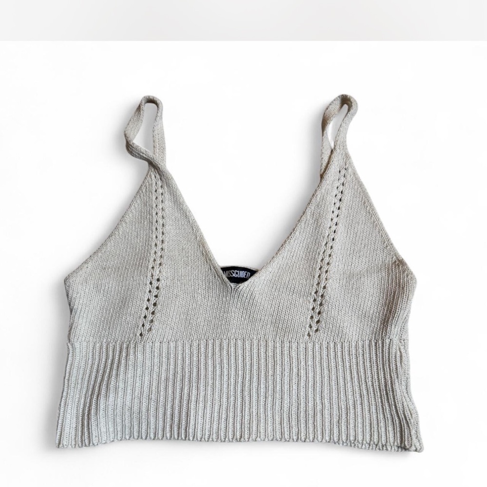 Missguided Cream Knit Top